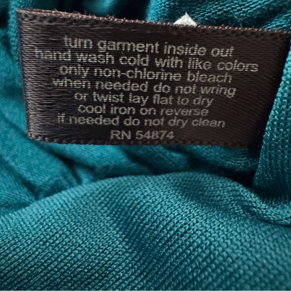 The Limited Teal Blue Sequin Front Racer Back Tank Top Side Ruched Size M - Picture 13 of 13